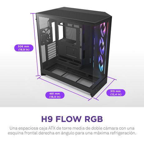 NZXT H9 H9 Flow RGB RGB Negro - Imagen 5 de 11 NZXT H9 H9 Flow RGB RGB Negro - Imagen 5 de 11