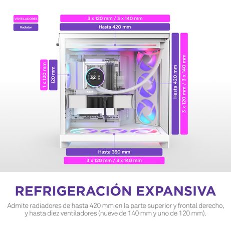 NZXT H9 H9 Flow RGB RGB Blanco - Imagen 5 de 11 NZXT H9 H9 Flow RGB RGB Blanco - Imagen 5 de 11