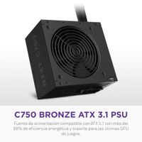 Miniatura 3 de Fuente Alimentación 750W NZXT  C750 Bronze 80 PLUS Bronze Non-Modular Negro
