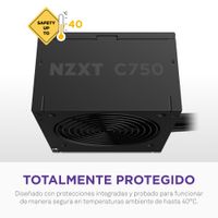 Miniatura 8 de Fuente Alimentación 750W NZXT  C750 Bronze 80 PLUS Bronze Non-Modular Negro