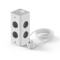 Miniatura 2 de Ewent EW3864 Regleta 8 Tomas SHUCKO +2USB-A+2USB-C