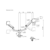 Miniatura 6 de SOPORTE DE MESA EQUIP 650182 PARA 2 PANTALLA DE 17"-35" NEGRO Max. 20Kg POR PANTALLA Max.VESA 100x10