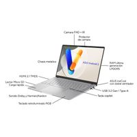 Miniatura 6 de (LT) PORTATIL ASUS VIVOBOOK S 14 M5406WA-QD088W. 14" WUXGA 1920 X 1200  OLED. AMD RYZEN AI 9 HX 370. AMD RADEON 890M. 32GB LPDDR5X. 1TB SSD. W11 HOME.