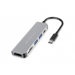ADAPTADOR USB-C  6EN1 CONCEPTRONIC DONN02 HDMI USB-C USB 3.0 LECTOR SD