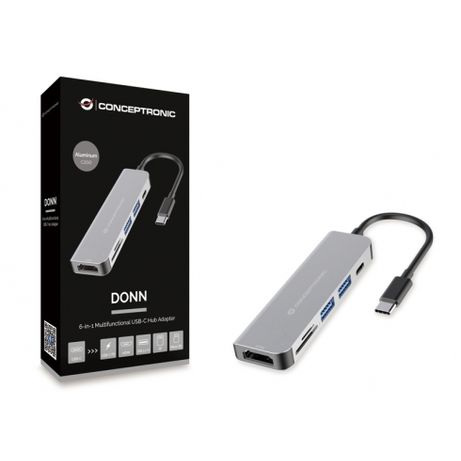 ADAPTADOR USB-C 6EN1 CONCEPTRONIC DONN02 HDMI USB-C USB 3.0 LECTOR SD - Imagen 3 de 13 ADAPTADOR USB-C 6EN1 CONCEPTRONIC DONN02 HDMI USB-C USB 3.0 LECTOR SD - Imagen 3 de 13