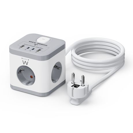 Ewent EW3863 Regleta 3 Tomas SHUCKO+2USB-A+2USB-C - Imagen 2 de 2 Ewent EW3863 Regleta 3 Tomas SHUCKO+2USB-A+2USB-C - Imagen 2 de 2