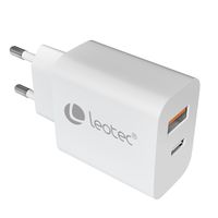 Miniatura 5 de LEOTEC CARGADOR 30W GaN 1 USB C PD+1 USB A blanco(compatible con Apple y Samsung)