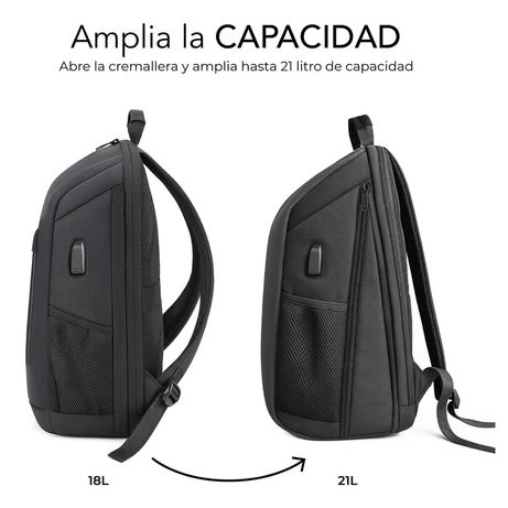 MOCHILA PORTATIL 15,6´´ SUBBLIM NOMAD XPAND AIR NEGRA - Imagen 4 de 5 MOCHILA PORTATIL 15,6´´ SUBBLIM NOMAD XPAND AIR NEGRA - Imagen 4 de 5