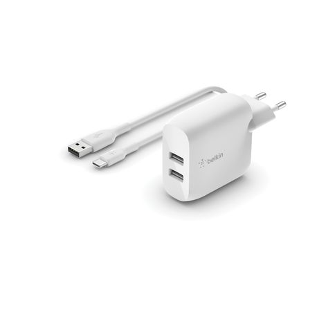 Dual USB-A Wall Charger w/1M PVC A-C 24W - Imagen 5 de 5 Dual USB-A Wall Charger w/1M PVC A-C 24W - Imagen 5 de 5