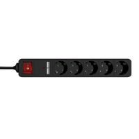 Miniatura 3 de REGLETA CON CARGADOR USB, 5 ENCHUFES, 1.5 M, USB 2A, COLOR NEGRO