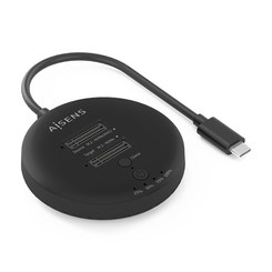 AISENS Estacion De Docking De Doble Bahia NVME a USB 3 2 Gen2x2  Clone  Negro