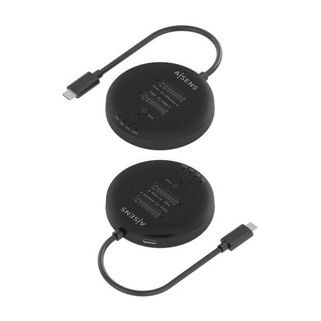AISENS Estacion De Docking De Doble Bahia NVME a USB 3 2 Gen2x2 Clone Negro - Imagen 5 de 9 AISENS Estacion De Docking De Doble Bahia NVME a USB 3 2 Gen2x2 Clone Negro - Imagen 5 de 9