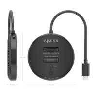 Miniatura 6 de AISENS Estacion De Docking De Doble Bahia NVME a USB 3 2 Gen2x2  Clone  Negro