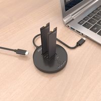 Miniatura 8 de AISENS Estacion De Docking De Doble Bahia NVME a USB 3 2 Gen2x2  Clone  Negro