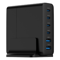 Miniatura 1 de CARGADOR RAPIDO GEMBIRD USB GAN DE 6 PUERTOS 75 W NEGRO