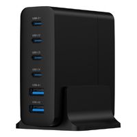 Miniatura 4 de CARGADOR RAPIDO GEMBIRD USB GAN DE 6 PUERTOS 75 W NEGRO