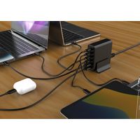 Miniatura 5 de CARGADOR RAPIDO GEMBIRD USB GAN DE 6 PUERTOS 75 W NEGRO