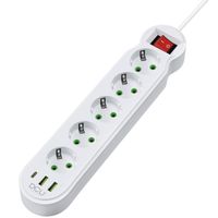 Miniatura 2 de REGLETA DCU 5 TOMAS + 3 PUERTOS USB 10.5W