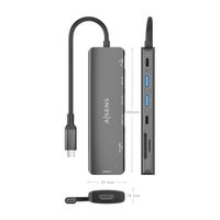 Miniatura 5 de AISENS USB C Dock 7 en 1  USB C A  1x HDMI  2x USB A  1x USB C  1x USB C PD 100W  1x SD  1x MicroSD  Gris  15cm