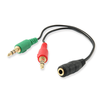 Miniatura 1 de CABLE AUDIO MINI JACK 3.5MM HEMBRA A 2  JACK 3.5MM MACHO