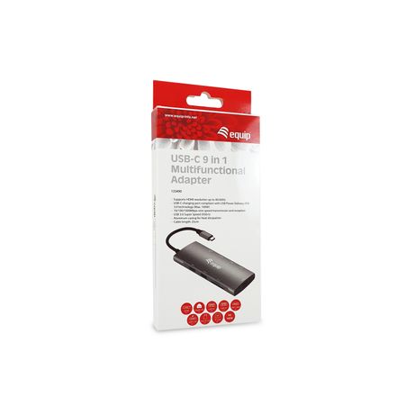 ADAPTADOR USB-C 9EN1 EQUIP HDMI 4K USB-C DATOS USB-A 5GB/S X2 USB-C CARGA MAX 100W RJ45 GIGABIT LECTO DE TARJETAS - Imagen 5 de 6 ADAPTADOR USB-C 9EN1 EQUIP HDMI 4K USB-C DATOS USB-A 5GB/S X2 USB-C CARGA MAX 100W RJ45 GIGABIT LECTO DE TARJETAS - Imagen 5 de 6