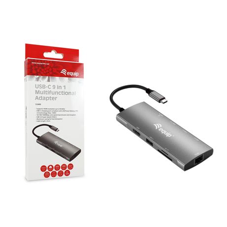 ADAPTADOR USB-C 9EN1 EQUIP HDMI 4K USB-C DATOS USB-A 5GB/S X2 USB-C CARGA MAX 100W RJ45 GIGABIT LECTO DE TARJETAS - Imagen 6 de 6 ADAPTADOR USB-C 9EN1 EQUIP HDMI 4K USB-C DATOS USB-A 5GB/S X2 USB-C CARGA MAX 100W RJ45 GIGABIT LECTO DE TARJETAS - Imagen 6 de 6