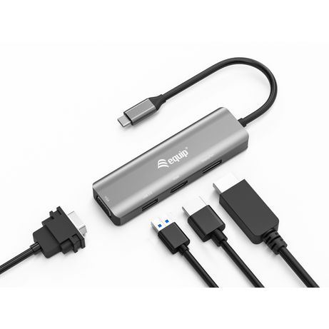 DOCKING USB-C EQUIP 133485 A 1xHDMI 4K 1xDISPLAYPORT 4K 1xVGA 1xUSB-A 2.0 - Imagen 5 de 7 DOCKING USB-C EQUIP 133485 A 1xHDMI 4K 1xDISPLAYPORT 4K 1xVGA 1xUSB-A 2.0 - Imagen 5 de 7
