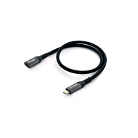 Miniatura 1 de CABLE ALARGO USB-C MACHO USB-C HEMBRA USB 3.2 GEN 2  0,5M TRANSFERENCIA 10G 4K/ CARCASA ALUMINIO ALGODON TRENZADO NEGRO