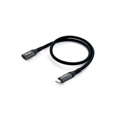 CABLE ALARGO USB-C MACHO USB-C HEMBRA USB 3.2 GEN 2  0,5M TRANSFERENCIA 10G 4K/ CARCASA ALUMINIO ALGODON TRENZADO NEGRO