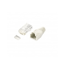 Miniatura 1 de KIT 100 CONECTORES RJ45 CATEGORIA 6 CON CAPUCHON Y GUIA