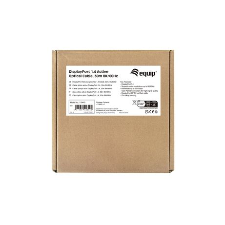 CABLE DISPLAYPORT A DISPLAYPORT 1.4 ACTIVO OPTICO 8K 60Hz 30m EQUIP 119443 - Imagen 7 de 7 CABLE DISPLAYPORT A DISPLAYPORT 1.4 ACTIVO OPTICO 8K 60Hz 30m EQUIP 119443 - Imagen 7 de 7