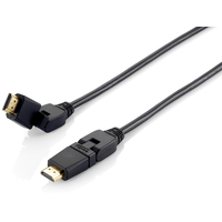 Miniatura 1 de CABLE HDMI EQUIP HDMI 2.0 HIGH SPEED CON ETHERNET 2M CONECTORES PIVOTANTES 180º 119362