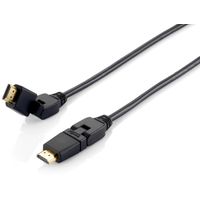 Miniatura 2 de CABLE HDMI EQUIP HDMI 2.0 HIGH SPEED CON ETHERNET 2M CONECTORES PIVOTANTES 180º 119362