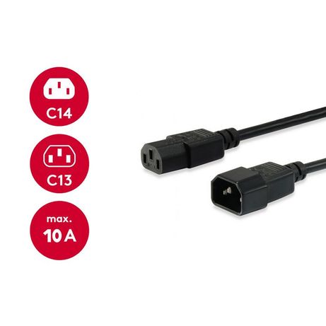 CABLE ALARGO ALIMENTACION IEC MACHO - HEMBRA EQUIP 1,8M 112100 - Imagen 5 de 5 CABLE ALARGO ALIMENTACION IEC MACHO - HEMBRA EQUIP 1,8M 112100 - Imagen 5 de 5
