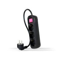 Miniatura 2 de Nanocable Regleta 3 Tomas Interruptor Negro