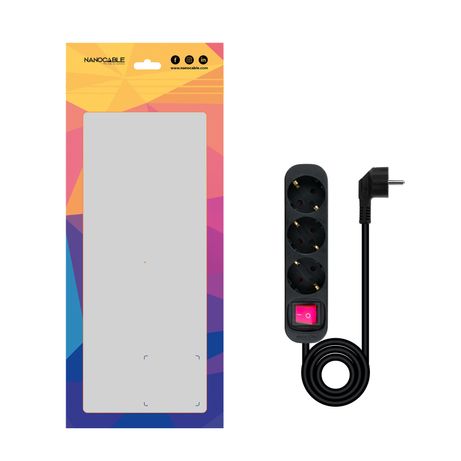 Nanocable Regleta 3 Tomas Interruptor Negro - Imagen 4 de 6 Nanocable Regleta 3 Tomas Interruptor Negro - Imagen 4 de 6