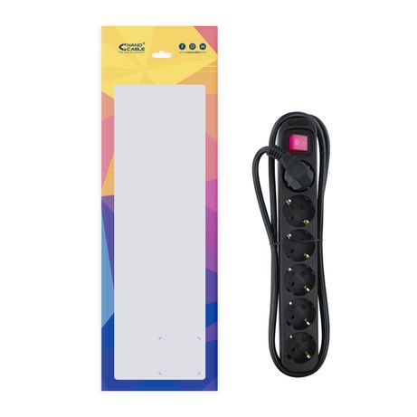 REGLETA NANO CABLE 10.37.0006-BK 6TOMAS C/INTERRUPTOR 1,4M NEGRO - Imagen 5 de 6 REGLETA NANO CABLE 10.37.0006-BK 6TOMAS C/INTERRUPTOR 1,4M NEGRO - Imagen 5 de 6