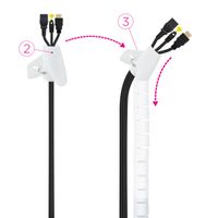 Miniatura 4 de Nanocable Organizador cables flex. 25mm 1 M Blanco