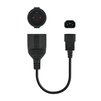 Miniatura 1 de Nanocable Cable adaptador C14/M a CEE7/H, 25cm