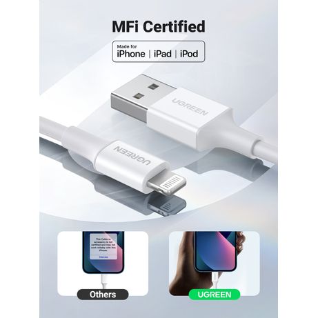 CABLE UGREEEN USB-A A LIGHTNING 1 M BLANCO - Imagen 5 de 9 CABLE UGREEEN USB-A A LIGHTNING 1 M BLANCO - Imagen 5 de 9