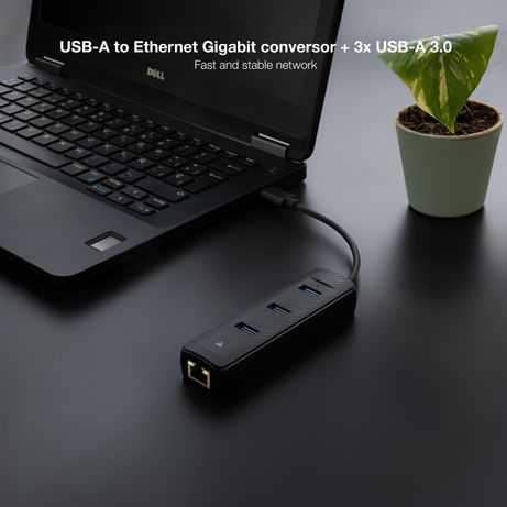 TOOQ HUB USB3.0 3xUSB3.0+RJ45 USB-A/M-RJ45/H NEGRO 15CM - Imagen 4 de 6 TOOQ HUB USB3.0 3xUSB3.0+RJ45 USB-A/M-RJ45/H NEGRO 15CM - Imagen 4 de 6