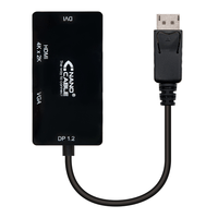 Miniatura 1 de CONVERSOR NANO CABLE DISPLAYPORT A VGA/DVI/HDMI 15CM NEGRO