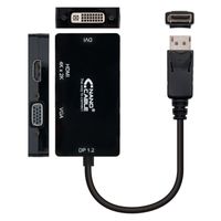 Miniatura 3 de CONVERSOR NANO CABLE DISPLAYPORT A VGA/DVI/HDMI 15CM NEGRO