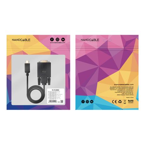 Nanocable Cable Conversor USB-C/M a VGA/M 1,8 M - Imagen 8 de 8 Nanocable Cable Conversor USB-C/M a VGA/M 1,8 M - Imagen 8 de 8