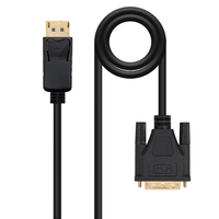 Miniatura 1 de CONVERSOR NANO CABLE DISPLAYPORT A DVI, DP/M - DVI/M 2.0M NEGRO