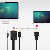Miniatura 5 de Nanocable Conversor HDMI a VGA-Jack-UBS, 1.8 m