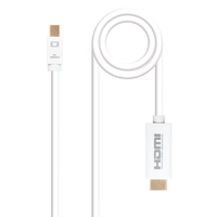 Miniatura 1 de ADAPTADOR CONVERSOR NANO CABLE MINI DISPLAYPORT A HDMI 2M BLANCO