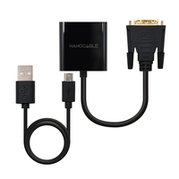 Miniatura 1 de CONVERSOR NANO CABLE DVI/M - VGA/H 10CM NEGRO