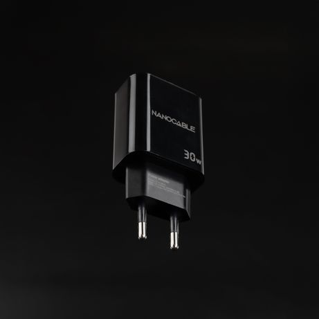 Nanocable Cargador USB-C/PD+USB-A/QC 30W Negro - Imagen 3 de 4 Nanocable Cargador USB-C/PD+USB-A/QC 30W Negro - Imagen 3 de 4
