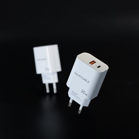 Nanocable Cargador USB-C/PD+USB-A/QC 30W Blanco - Imagen 3 de 4 Nanocable Cargador USB-C/PD+USB-A/QC 30W Blanco - Imagen 3 de 4